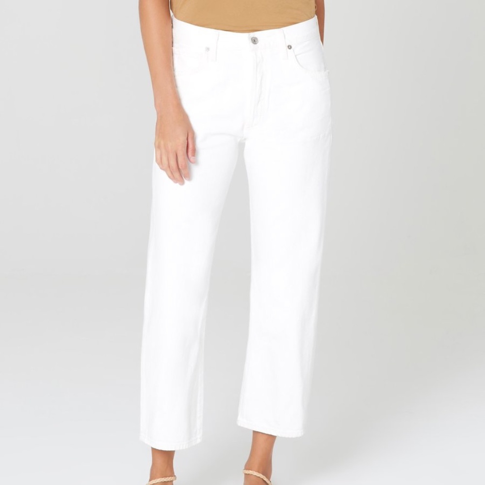 Citizens of Humanity white ankle jeans